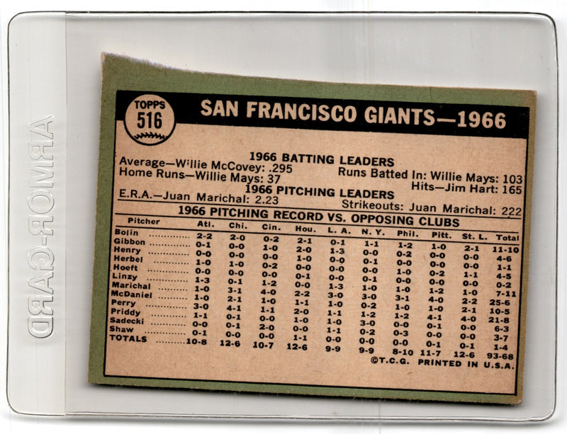 1967 Topps San Francisco Giants