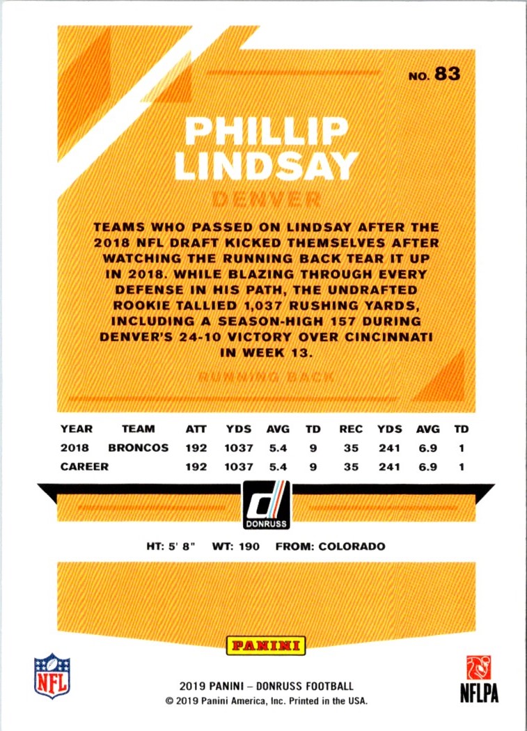 2019 Donruss Phillip Lindsay