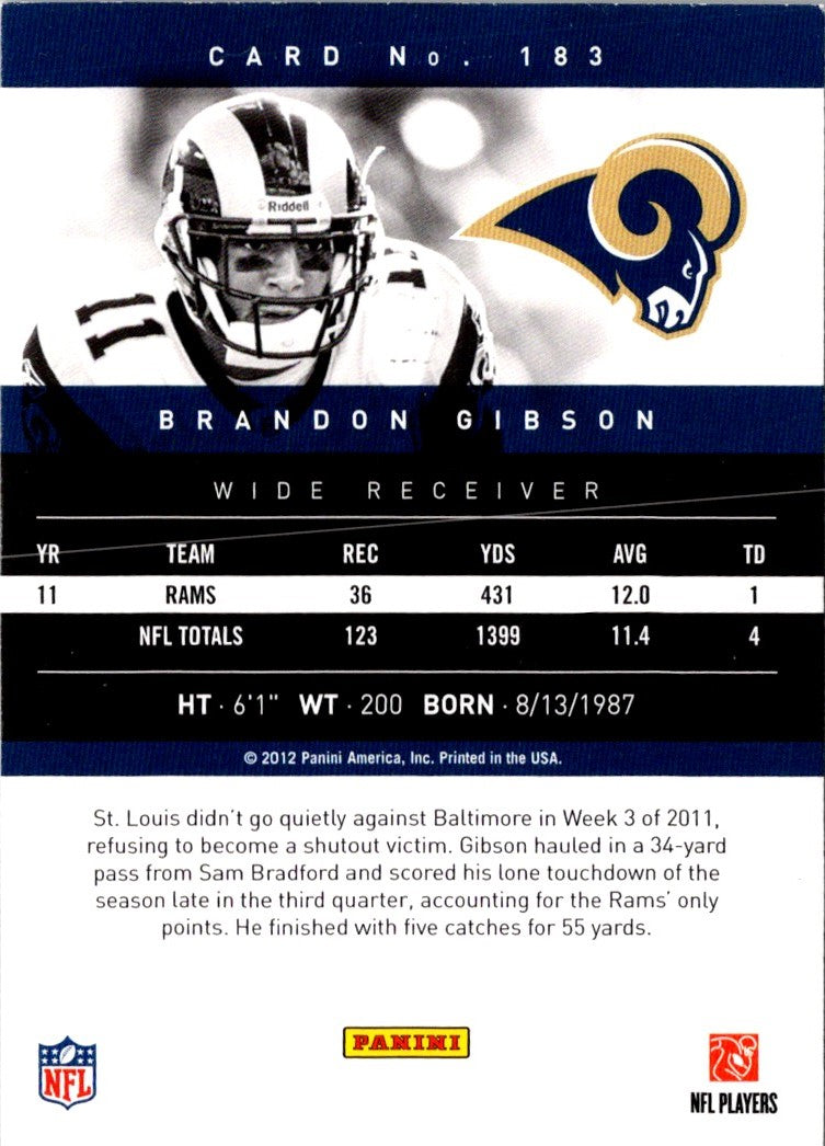 2012 Panini Prestige Brandon Gibson