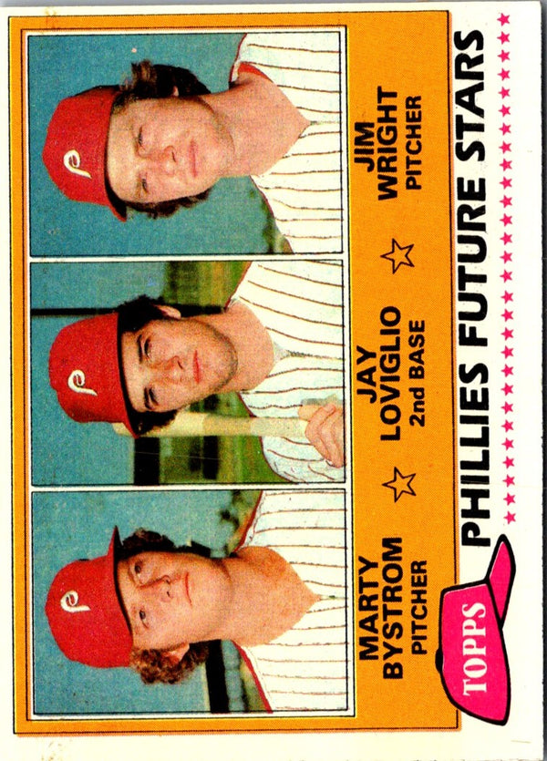 1981 Topps Phillies Future Stars - Marty Bystrom/Jay Loviglio/Jim Wright #526 Rookie