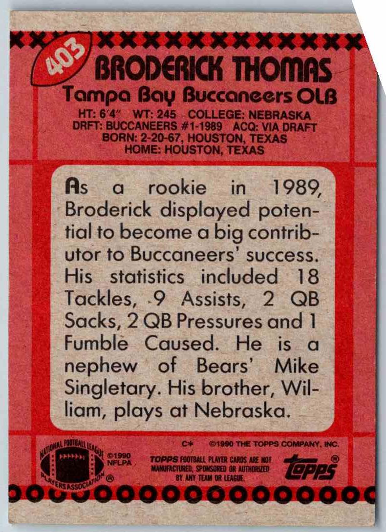 1990 Topps Broderick Thomas