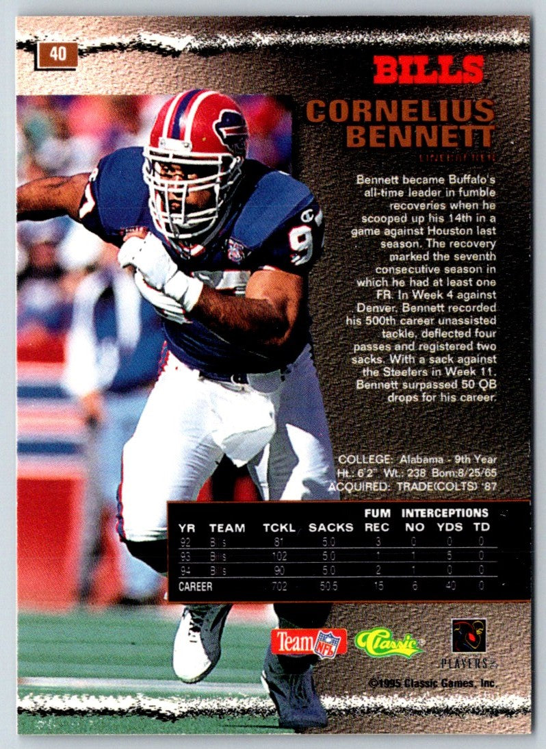 1995 Pro Line Silver Cornelius Bennett