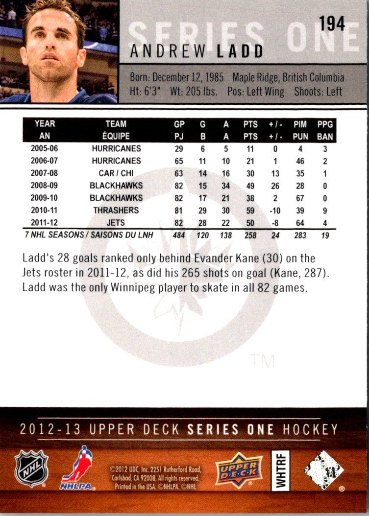 2012 Upper Deck Andrew Ladd