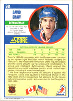 1990 Score David Shaw #98