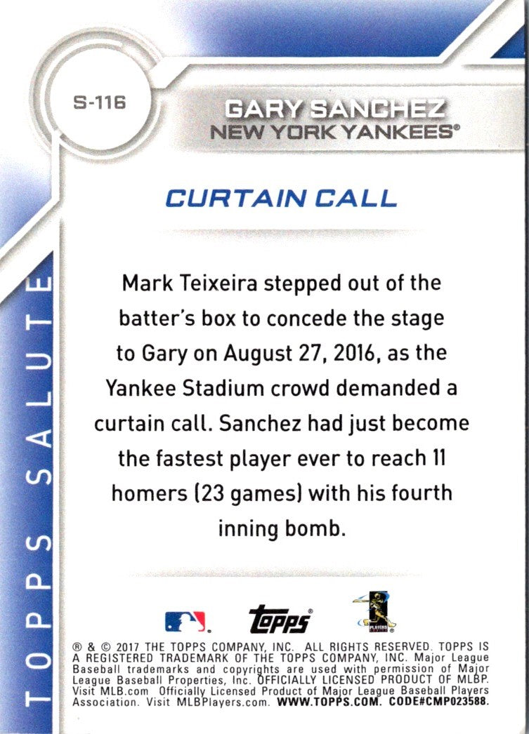 2017 Topps Salute Gary Sanchez