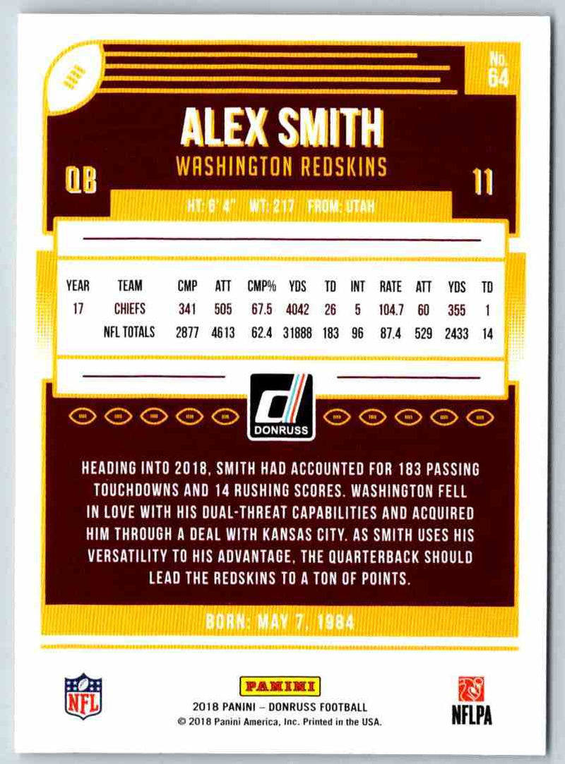 2018 Donruss Alex Smith