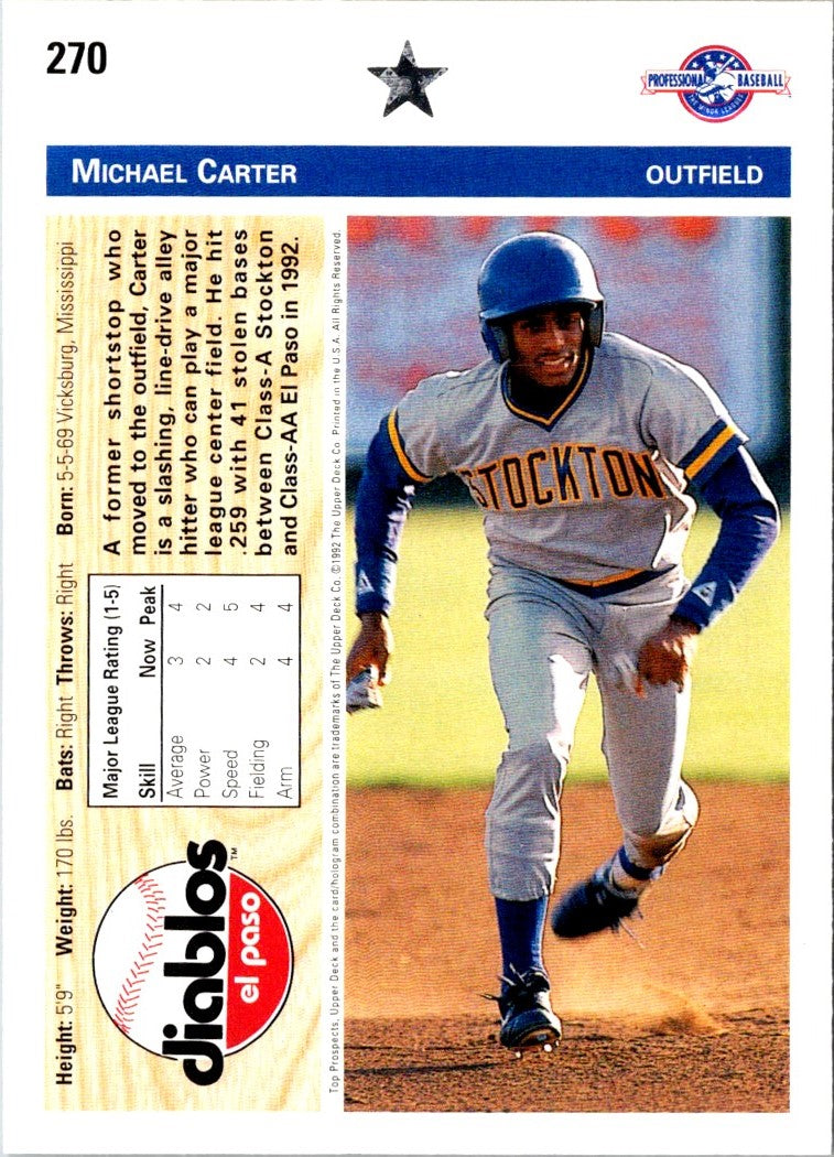 1992 Upper Deck Minors Michael Carter