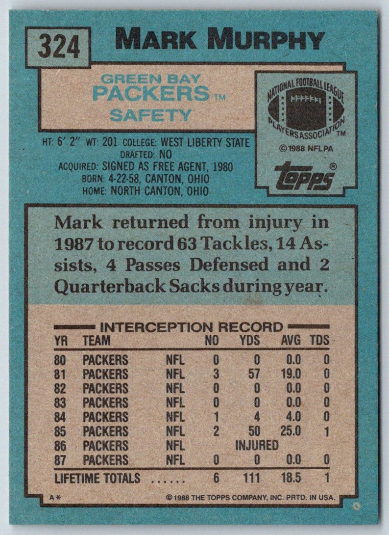 1988 Topps Mark Murphy