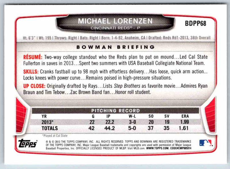 2013 Bowman Michael Lorenzen