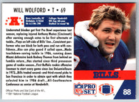 1991 Pro Set Super Bowl XXVI Binder Will Wolford #88