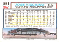 1992 Topps Gold Winners Jose Vizcaino #561