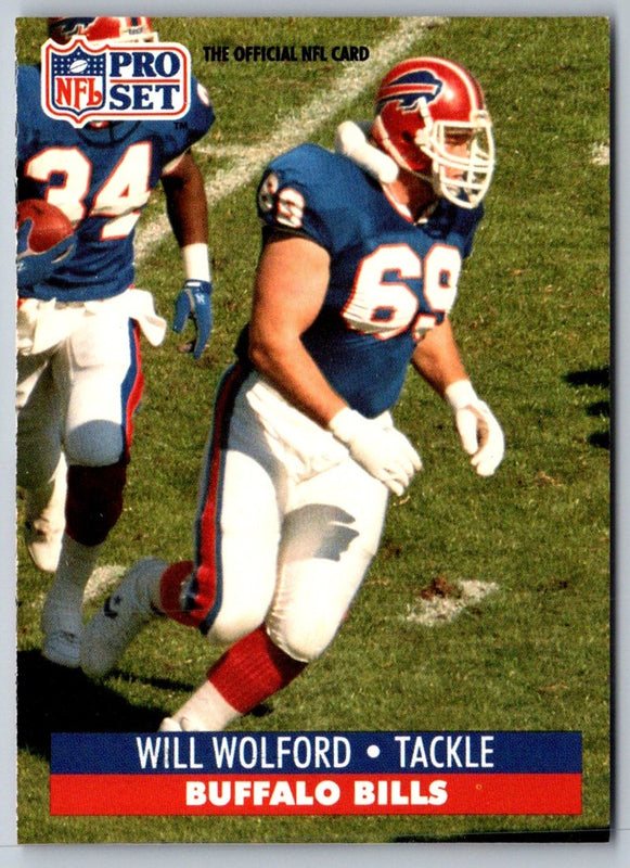 1991 Pro Set Super Bowl XXVI Binder Will Wolford #88