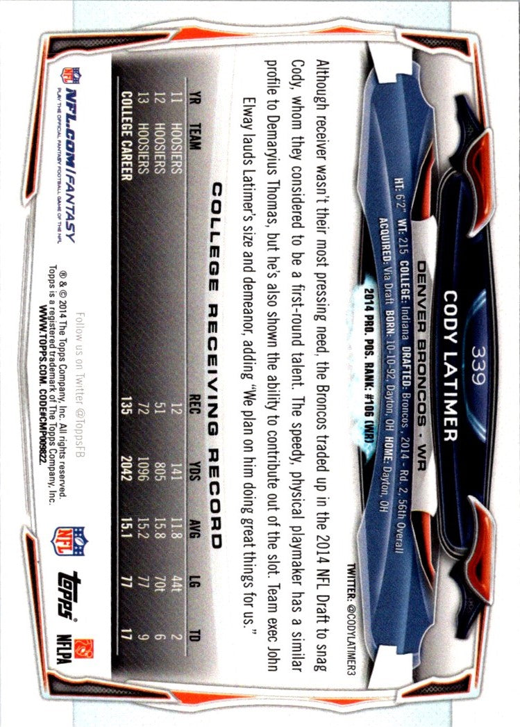 2014 Topps Cody Latimer