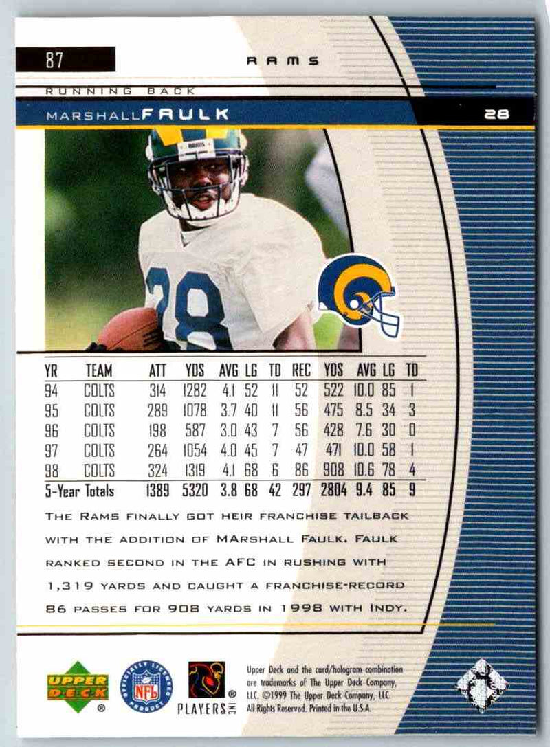 1999 Upper Deck Black Diamond Marshall Faulk Sd