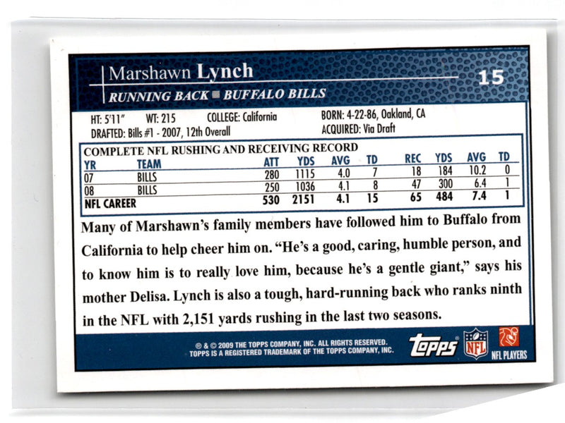 2009 Topps Marshawn Lynch