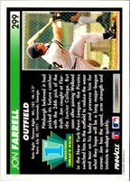 1992 Pinnacle Jon Farrell #299 Rookie