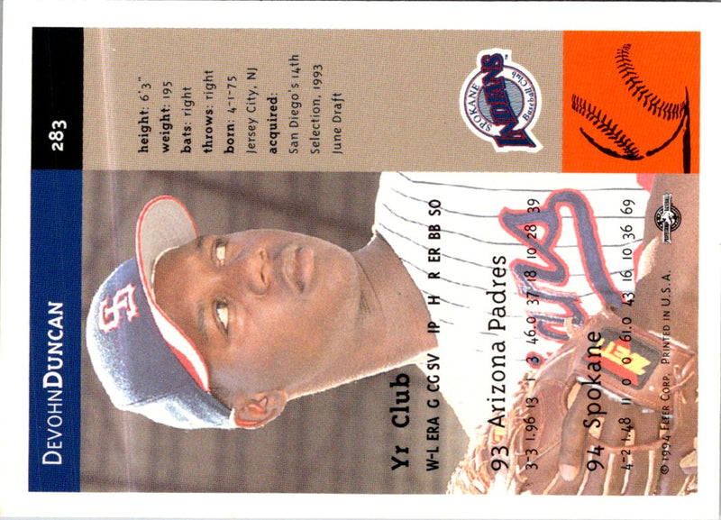 1994 Fleer Excel Devohn Duncan