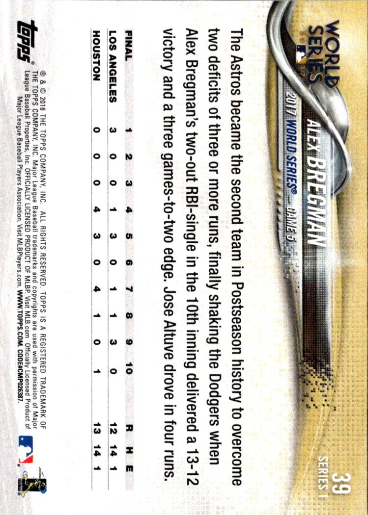 2018 Topps Alex Bregman #
