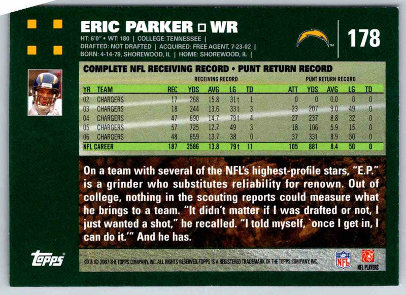 2011 Topps Football Eric Parker