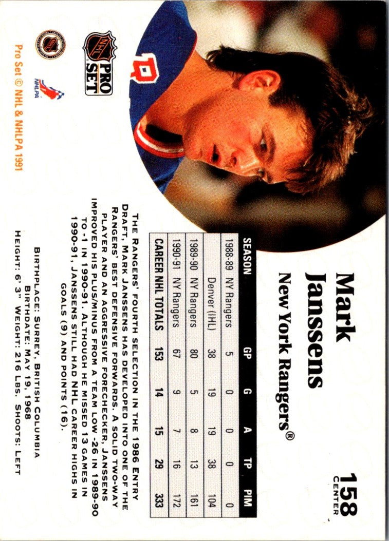 1991 Pro Set Mark Janssens