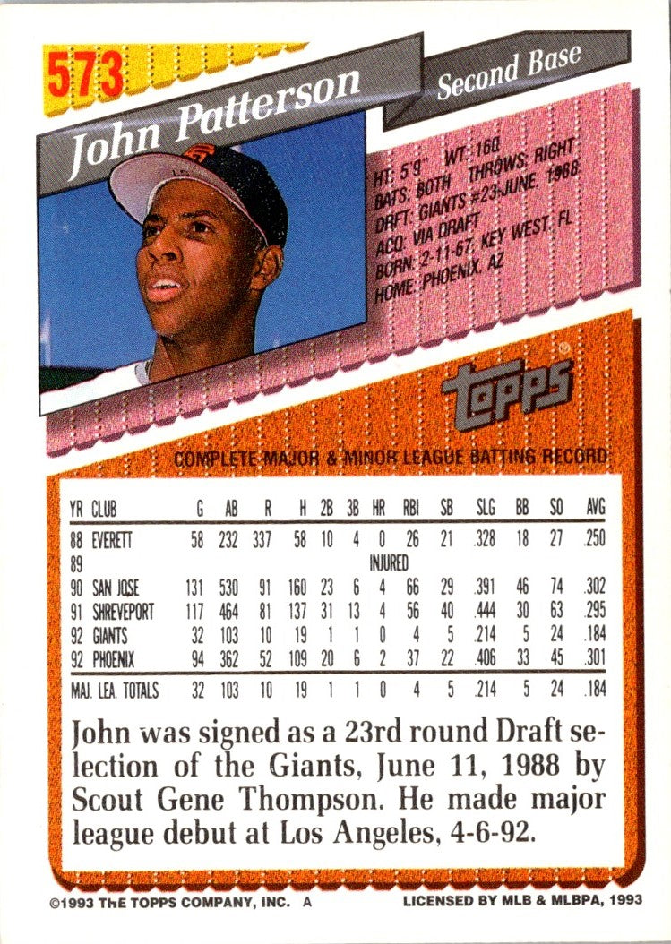 1993 Topps John Patterson