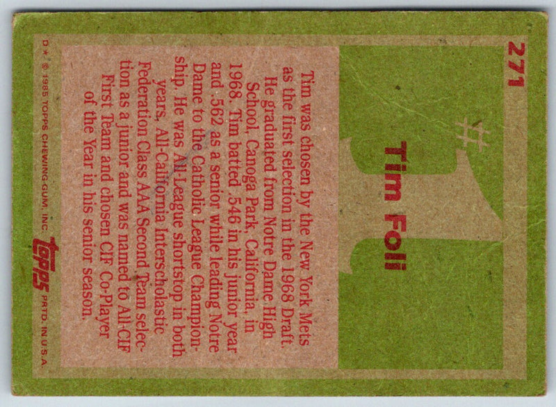 1985 Topps Tim Foli