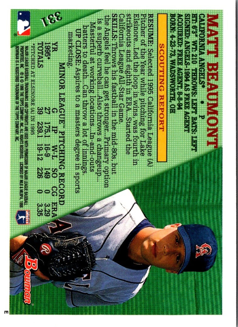 1996 Bowman Matt Beaumont