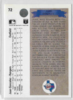 1991 Upper Deck Juan Gonzalez #72 Rookie