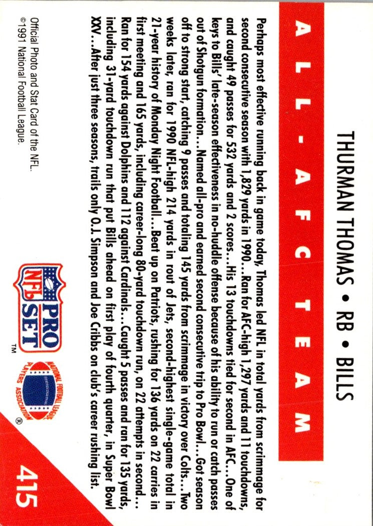 1991 Pro Set Spanish Thurman Thomas