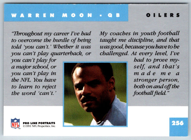 1991 Pro Line Portraits Warren Moon