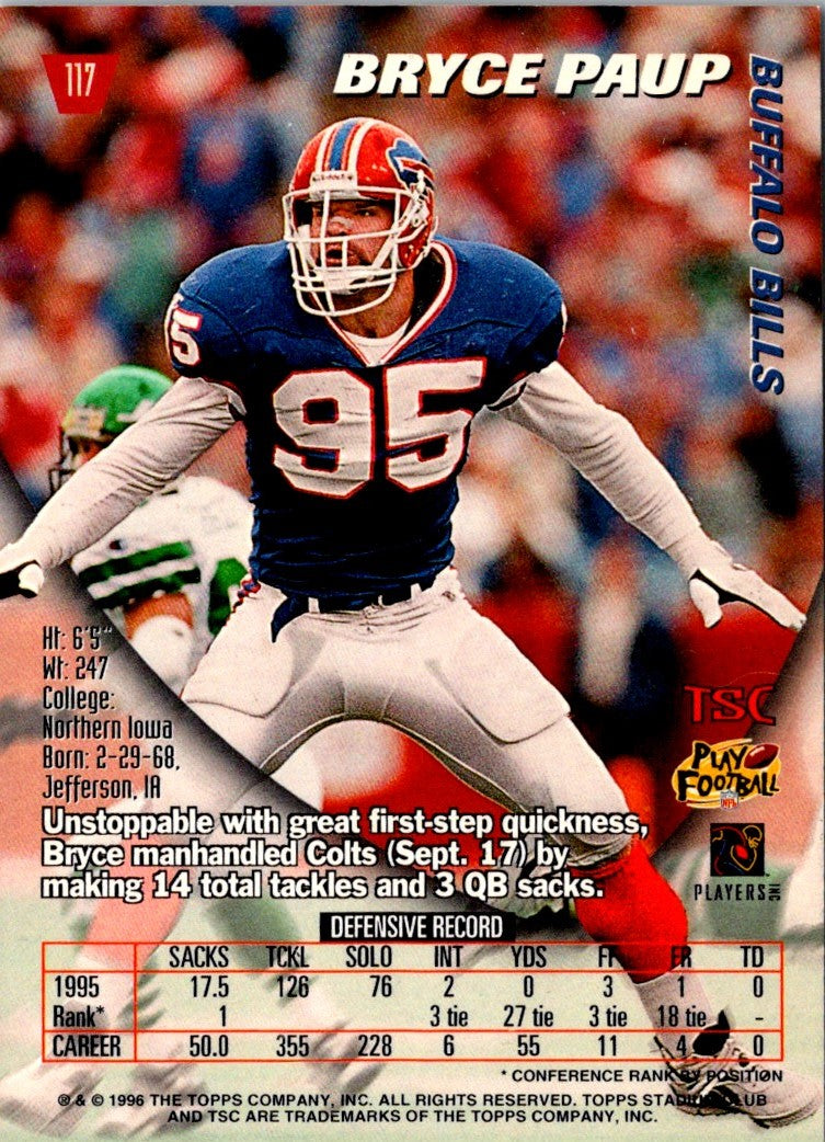 1996 Stadium Club Bryce Paup