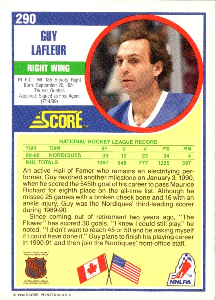 1990 Score Guy Lafleur