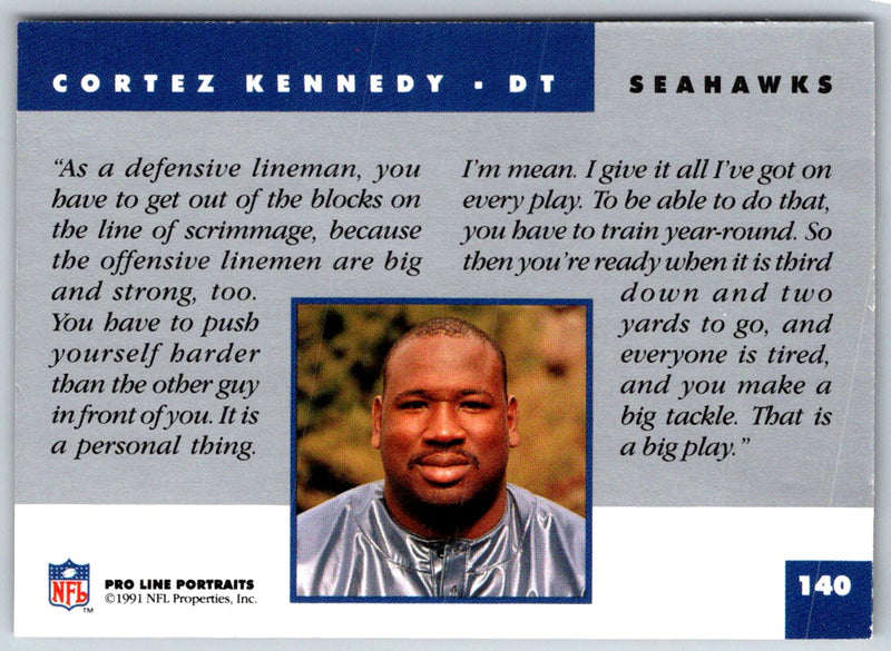 1991 Pro Line Portraits Cortez Kennedy