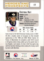 2006 In The Game Heroes and Prospects Cristobal Huet #17