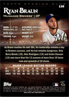 2019 Stadium Club Ryan Braun #136