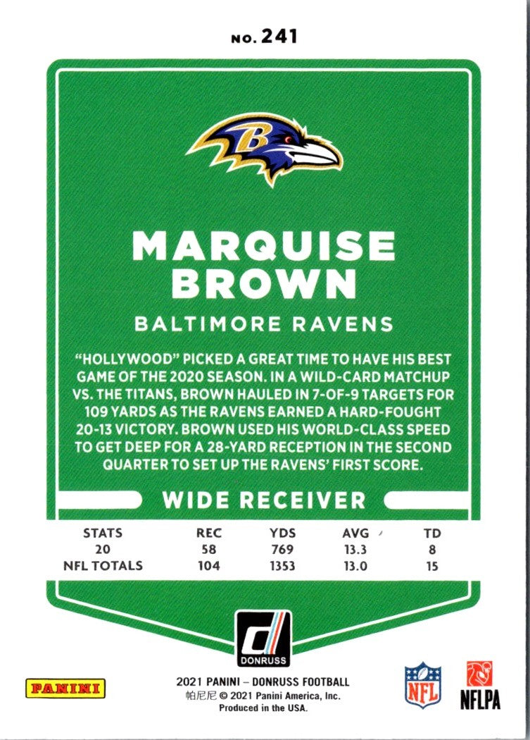 2021 Donruss Marquise Brown