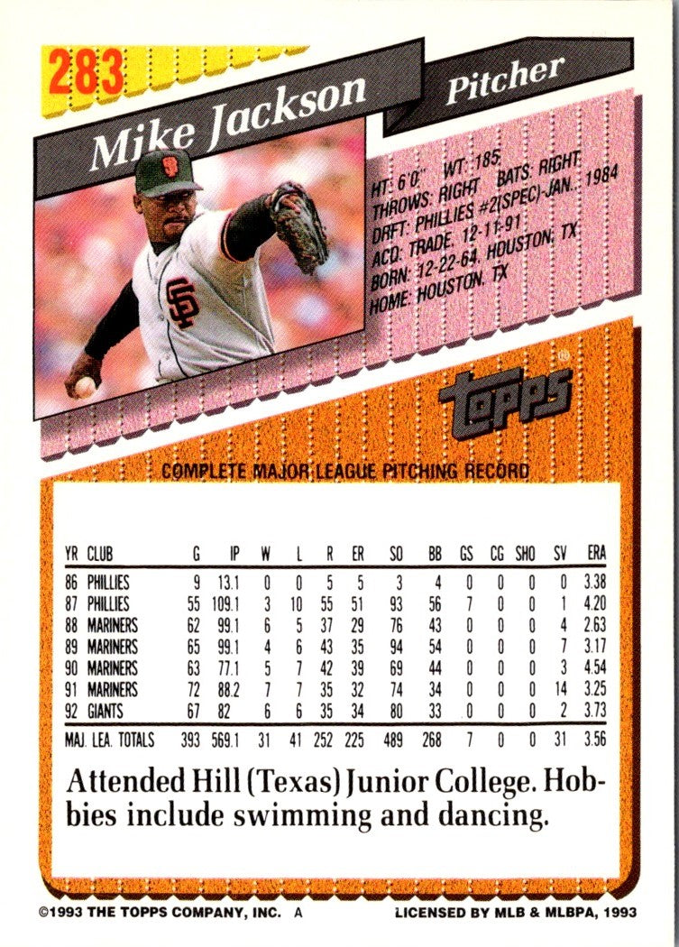 1993 Topps Gold Mike Jackson