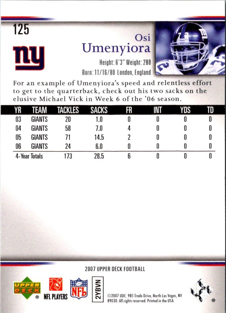 2007 Upper Deck Osi Umenyiora