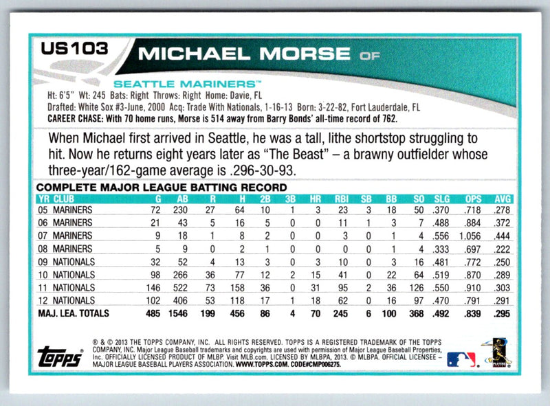 2013 Topps Update Michael Morse