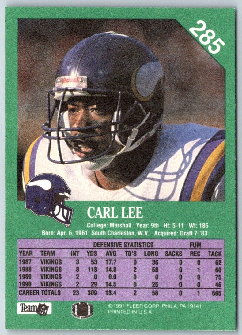 1991 Fleer Carl Lee