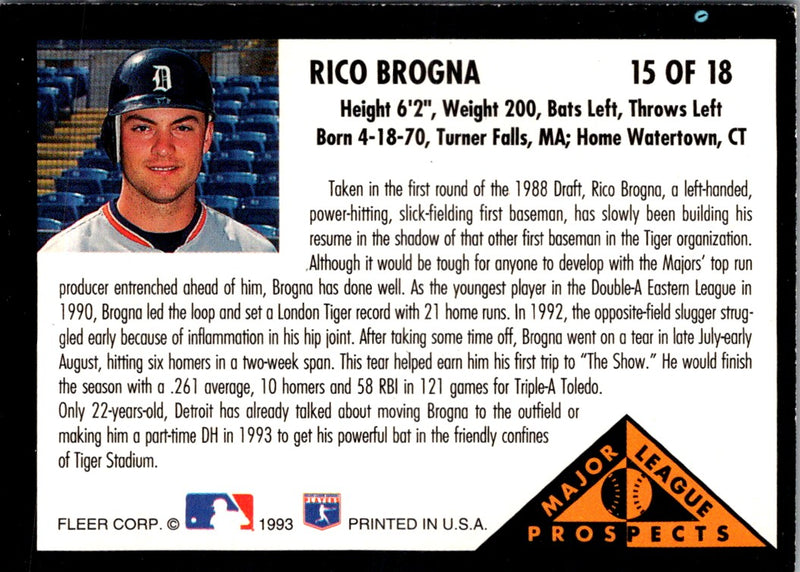 1993 Fleer Major League Prospects I Rico Brogna