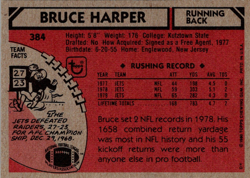 1980 Topps Bruce Harper