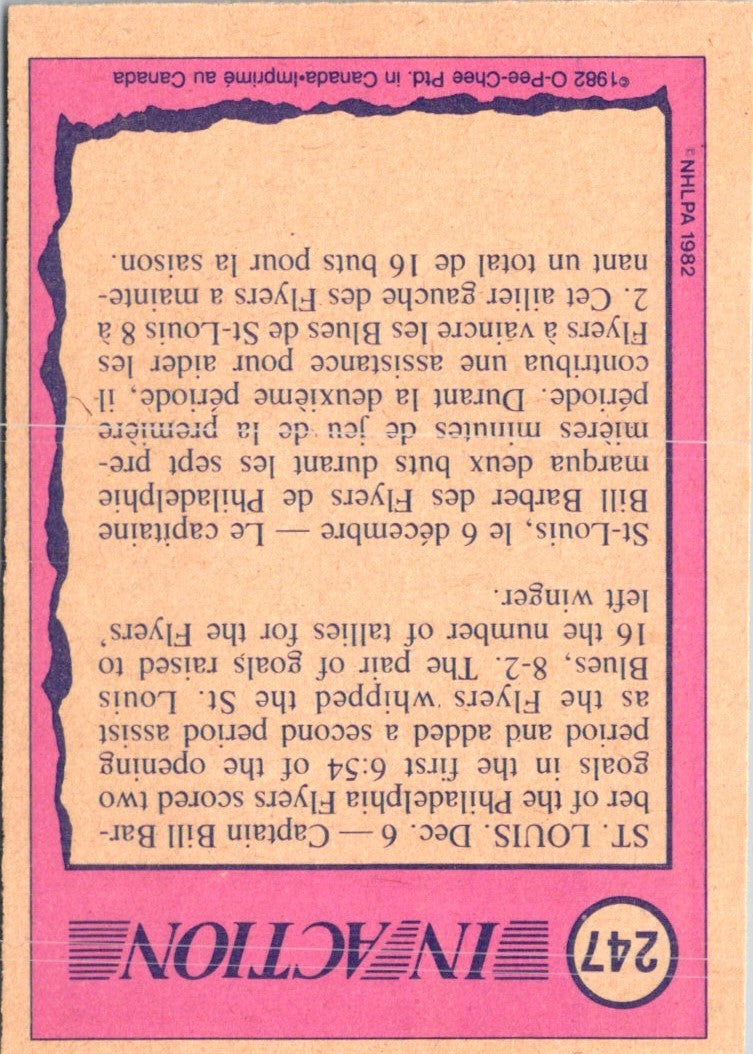 1982 O-Pee-Chee Bill Barber