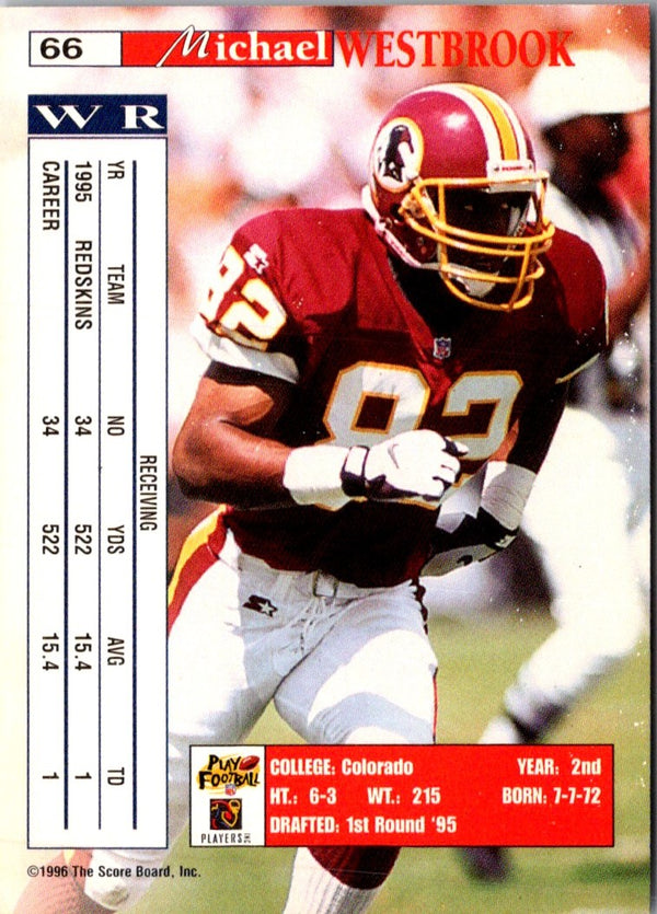1996 Score Board Washington Redskins Michael Westbrook #WR4