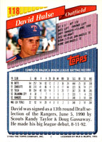 1993 Topps David Hulse #118 Rookie