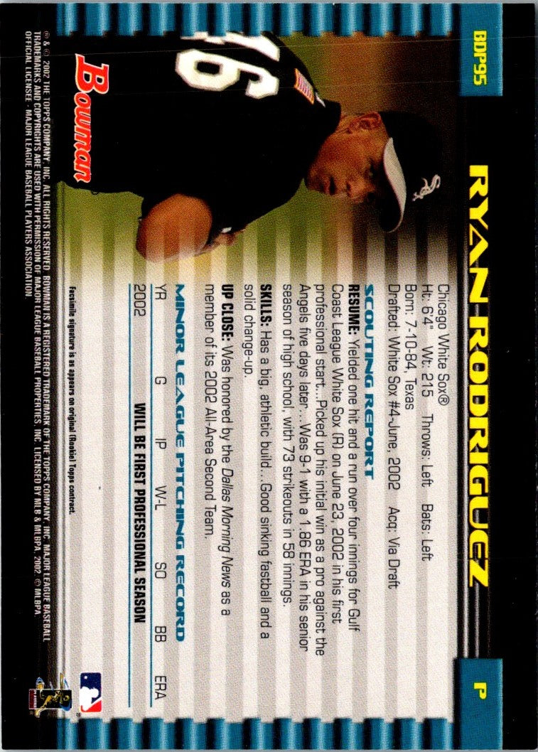 2002 Bowman Draft Picks & Prospects Ryan Rodriguez