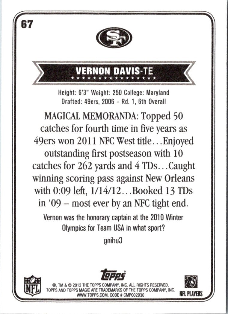 2012 Topps Magic Vernon Davis