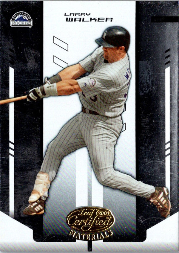 2004 Leaf Certified Materials Larry Walker #122