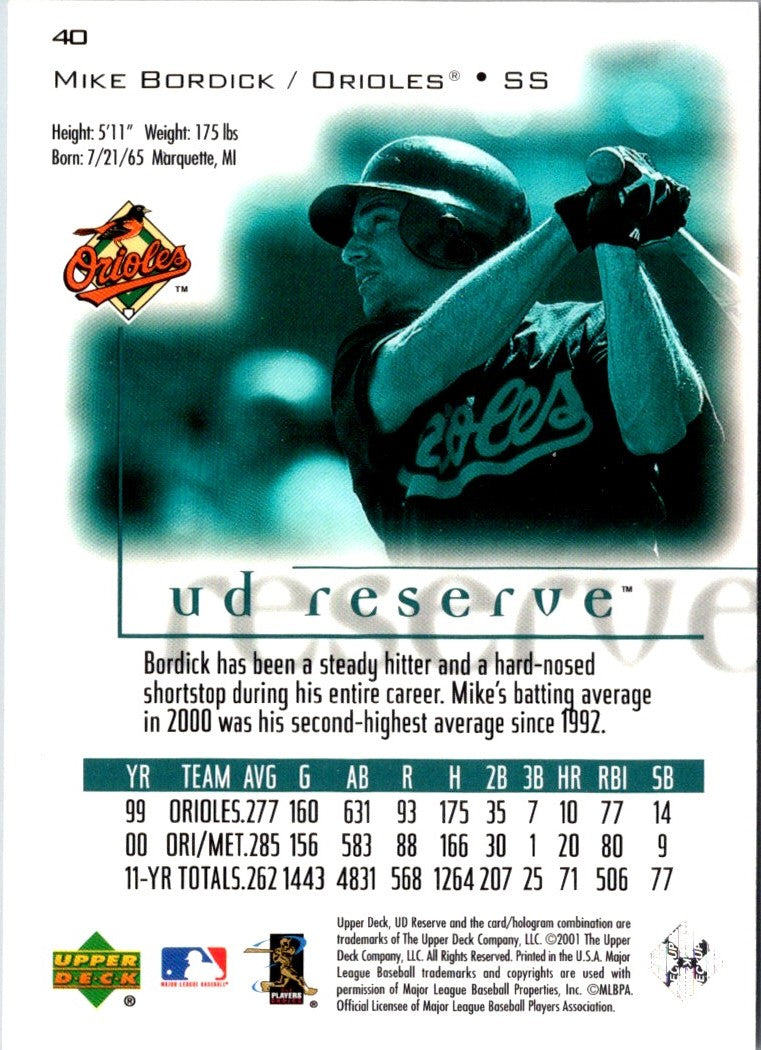 2001 UD Reserve Mike Bordick