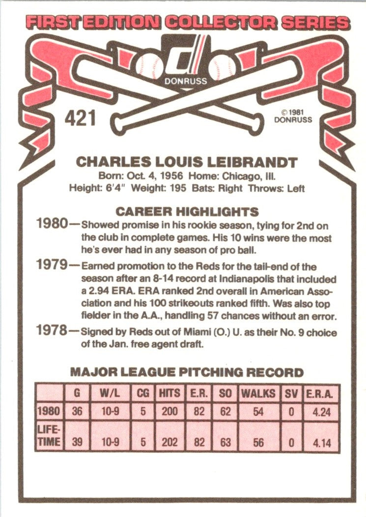 1981 Donruss Charlie Liebrandt